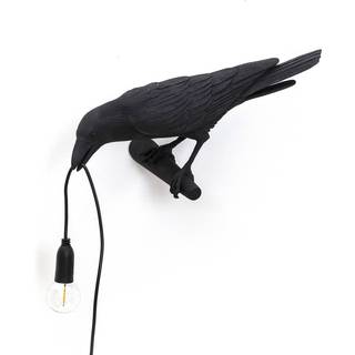 Seletti - Bird Lamp Looking Left Black - Væglamper - Marcantonio Raimondi Malerba - Sort
