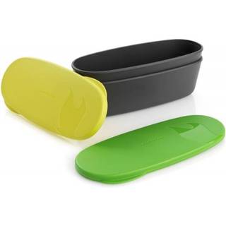 SnapBox oval, sandy green / dusty pink, 2-pak