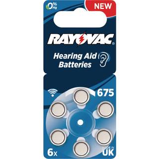 Varta Rayovac Hearing Aid Battery Size 675, PR44 - 6 Pack