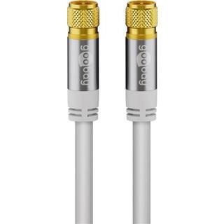 Premium Antenne F-Kabel - 4 x Afskærmning - 135db - Hvid - 1 m