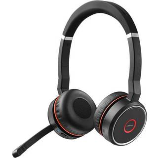 Jabra Evolve 75 UC Stereo Headset Kabel & trådløs Kontor/Callcenter Micro-USB Bluetooth Sort, Rød