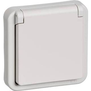 LK OPUS 74 stikkontakt med lampe 250V 2-pol med jord 1 modul, lysegrå