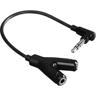 HAMA High Quality Minijack 3.5mm Headset adapter - Sort