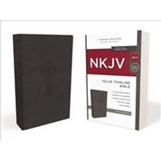 NKJV, Value Thinline Bible, Charcoal Leathersoft, Red Letter, Comfort Print