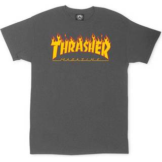 T-shirt Thrasher Flame Logo T-Shirt Charcoal Gray M - Charcoal Gray - M