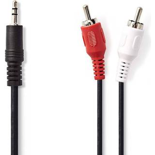Nedis stereokabel, 1x 3,5mm hane till 2x RCA hane, 2m