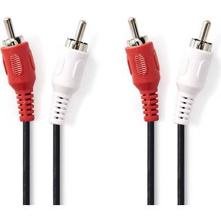 Nedis stereokabel, 2x RCA hane till 2x RCA hane, 2m