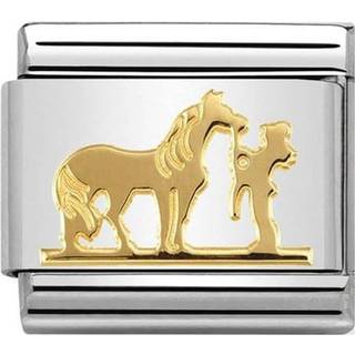Nomination Gold Horse and Rider Charm