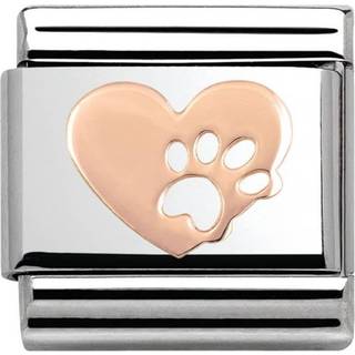 Nomination Rose Gold Heart With Paw Print Charm