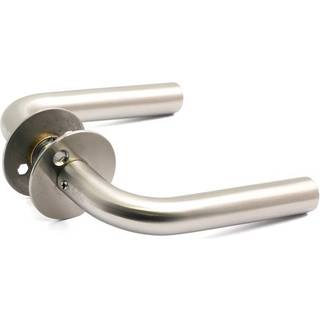 Habo 316-2 dørgreb med roset, 126,5 mm, børstet syrefast rustfrit stål