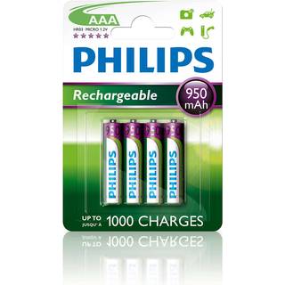 Philips R03B4A95/10 Genopladlig Batteri AAA 950 mAh 4-stk