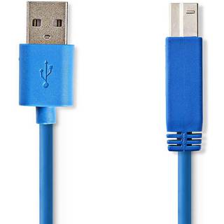 Nedis USB-kabel | USB 3.2 Gen 1 | USB-A Han | USB-B han | 5 Gbps | Nikkelplateret | 3.00 m | Runde | PVC | Blå | Konvolut