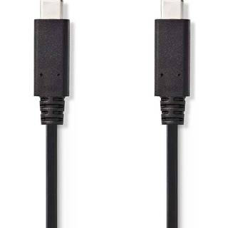 Nedis USB-kabel   USB Type-C Han   USB Type-C Han   Nikkelplateret   1.00 m   Runde   PVC   Sort   Window Box