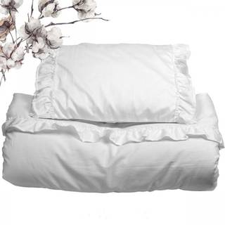 NG Baby Bomuldssengesæt Ruffle Crib/Cot White One Size      Unisex
