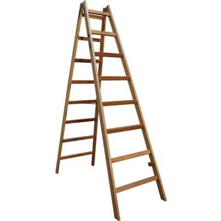 JUMBO træwienerstige, massiv, olieret,  215 cm 2 x 8 trin olieret 48AW208