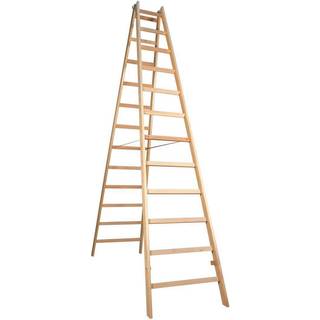 JUMBO træwienerstige lamineret, olieret, 2 x 12 trin, 3,17 m - 48LW212