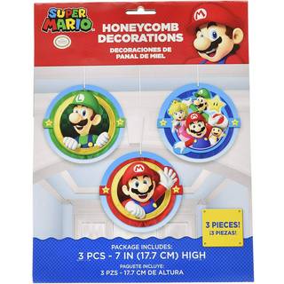 Amscan 291554 Super Mario Brothers Honeycomb Decorations 3 PCS Party Favor