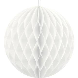 Hvid papirvæv kugle, 10 cm