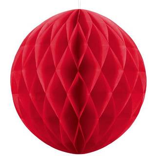 Rød honeycomb 30 cm - papir bikube