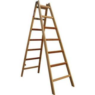 JUMBO træwienerstige lamineret, olieret, 2 x 7 trin, 1,88 m - 48LW207
