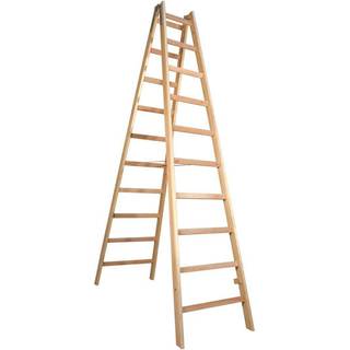 JUMBO træwienerstige lamineret, olieret, 2 x 10 trin, 2,7 m - 48LW210