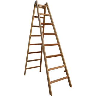 JUMBO træwienerstige lamineret, olieret, 2 x 8 trin, 2,15 m - 48LW208