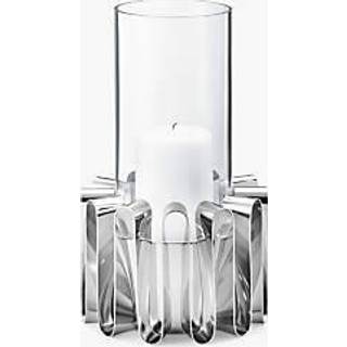 FREQUENCY Hurricane lysestage, stor, Georg Jensen, Blankt rustfrit stål / Klart glas