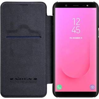 NILLKIN Qin Series Samsung Galaxy J8 (2018) mobiletui i kunstlæder med kortholder - Sort