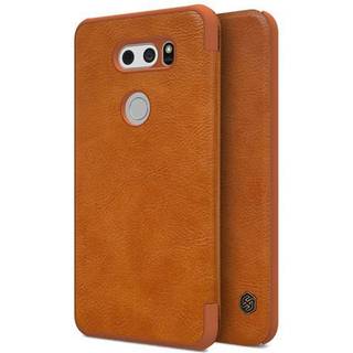 NILLKIN Qin serie LG V30 PU læder flip etui - hvid