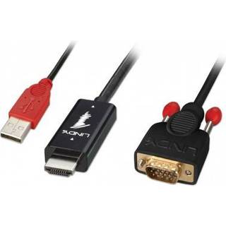 LINDY Kabel HDMI an VGA aktiv, 2m Stecker / Stecker