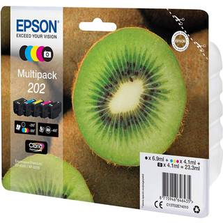 Epson 202 Multipack - 5 pakker - sort gul cyan magenta foto-sort - original - blækpatron - Blækpatron Cyan