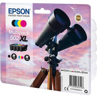 Epson T502 XL combo pack 4 stk - BK/C/M/Y 19,1 ml - original blækpatron C13T02W64010