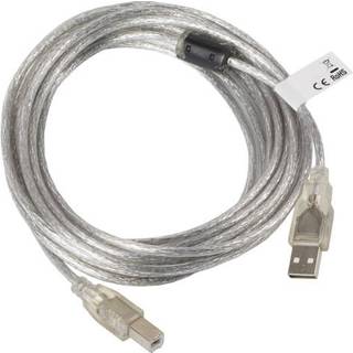 Lanberg USB-A til USB-B 2.0 Kabel Gennemsigtig (5 Meter)