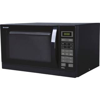 Sharp R-742(BK)W - microwave oven with grill - freestanding - black