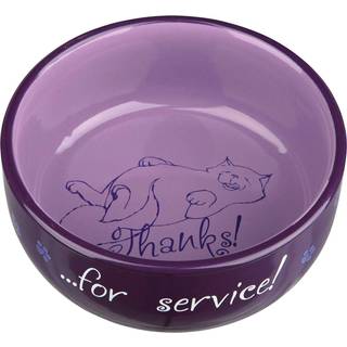Trixie Ceramic Bowl Thanks for Service.0.3 l/ø 11 cm assorted colours
