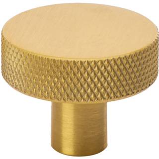 Beslag Design Flat knop, Ø32 mm, børstet messing