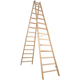 JUMBO træwienerstige lamineret, olieret, 2 x 14 trin, 3,67 m - 48LW214