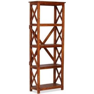 Bogreol 60X30X160 Cm Massivt Akacietræ Med Honningfinish