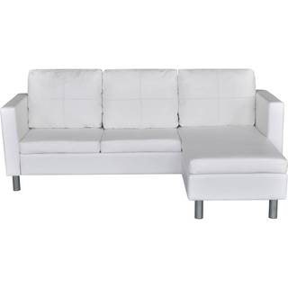 Sektionssofa 3-Pers. Kunstlæder - Hvid