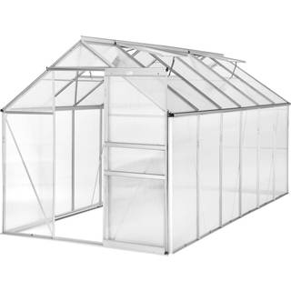 Drivhus af aluminium, UV-bestandig, 185x375x195cm - gennemsigtig