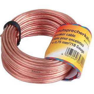 Hama højtalerkabel 2 x 0,75mm² (20 m/gennemsigtig)