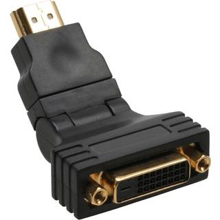 DVI til HDMI 180° vinkel adapter - Guldbelagt