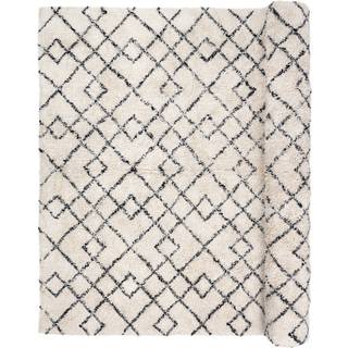 Broste Copenhagen Janson Tæppe 200x300cm Ivory/black - Mønstrede tæpper Bomuld Sort - 70300471