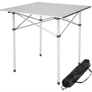 Campingbord, aluminium 70x70x70cm foldbar - grå