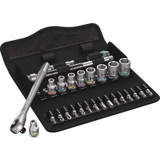 Wera 8100 SA 7 Zyklop Metal-skraldesæt gennemstiksfirkant, 1/4"-tilslutning, metrisk, 28 dele