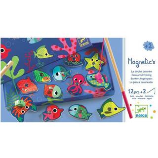 Fiskespil, magnetisk - Farvede fisk