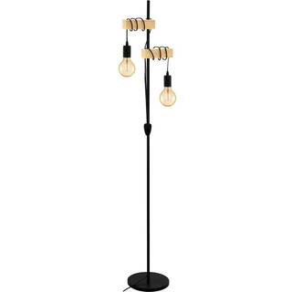 EGLO TOWNSHEND gulvlampe, sort/brun