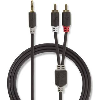 Nedis stereokabel, 1x 3,5mm hane till 2x RCA hane, 5m