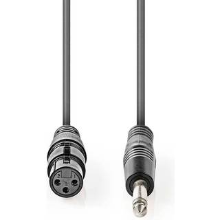 XLR til Jack kabel (XLR hun - 6.35 Jack), grå | 1,5 meter | PRIS-MATCH