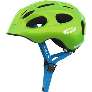Abus Neon Yellow Youn-I juniorhjelm med led lys - Small (48-54 cm)